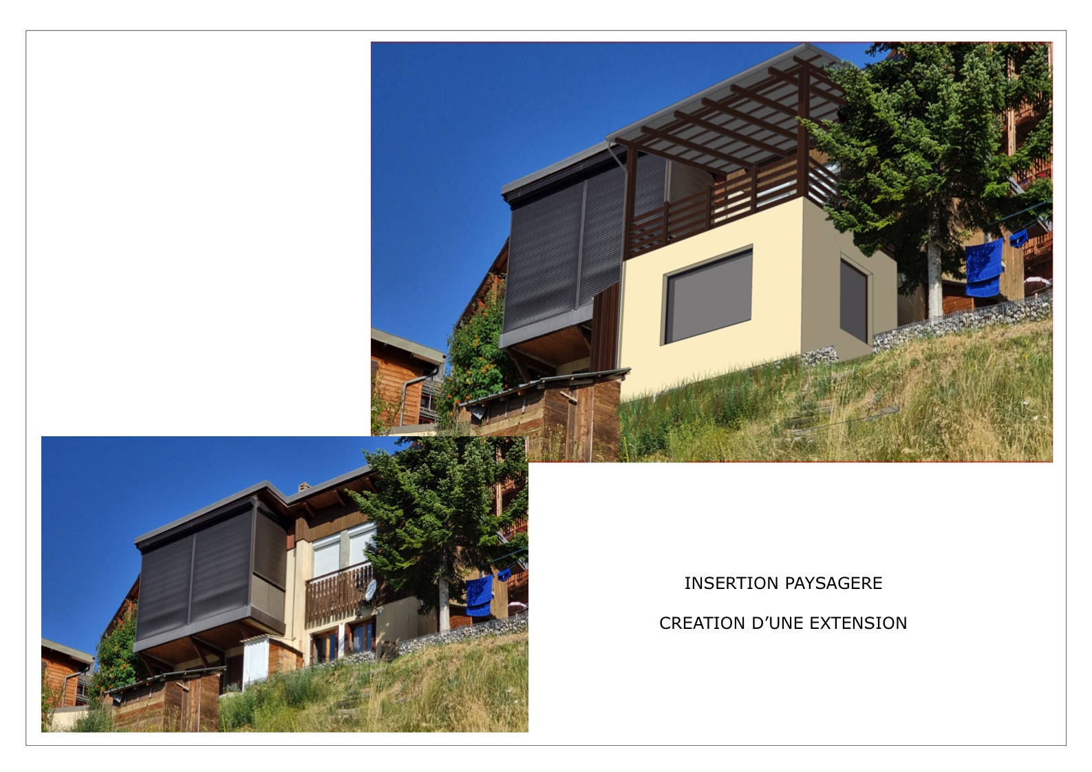 Avant et après : création d'une extension sur une maison de montagne